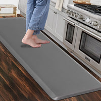 1 x RAW Customer Returns Carvapet non-slip kitchen rug anti-fatigue mat kitchen runner foam standing mats PVC wipeable running carpet kitchen mat floor mat grey, 44 x 152 cm  - RRP €49.79