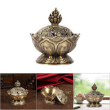 1 x RAW Customer Returns 2 Colors Vintage Backflow Smoke Brass Incense Burner Lotus Stick Cone Holder Home Decoration Accessories Bronze  - RRP €13.39