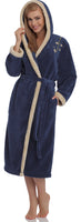 1 x RAW Customer Returns L L Women s Hooded Bathrobe LL0030 Navy Blue Angora, S  - RRP €22.68