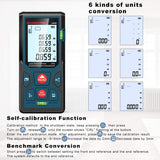 1 x RAW Customer Returns Distance meter, HANMATEK LM50 50M digital laser distance meter with LCD backlight M In Ft with multiple measuring modes such as Pythagoras distance area volume measurements, IP54 - RRP €24.99