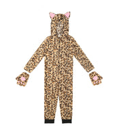 1 x RAW Customer Returns Sincere Party Fleece Cat Onesie Costume Leopard Cat Halloween Costume for Kids X-Large 10-12  - RRP €24.99