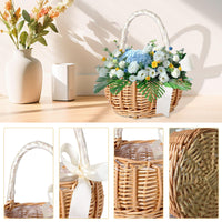 2 x RAW Customer Returns Sctmda Braided Flower Basket Scatter Basket Rattan Basket Wicker Rattan Basket Wedding Scatter Basket Flower Girl Basket Fruit Basket Wicker Basket Braided Basket Flower Basket for Wedding Garden Decoration 1 Piece - RRP €39.16