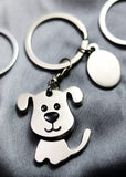 1 x Brand New Tolumo Stainless Steel Keychain Creative Small Pendant Can Swing Cute Silver Puppy Pendant Gift Lucky Charm Dog - RRP €8.12