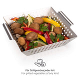 1 x RAW Customer Returns Blumtal grill tray made of 100 stainless steel - perfect for grilled vegetables, grill basket suitable for all types of grills, grill accessories, dishwasher safe, 21 x 21 x 6 cm medium  - RRP €14.99