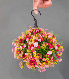 1 x Brand New Home Outside Silk String Hanging Basket Flower Pot DIY Artificial Daisies Red and Pink Flowers Large Basket  - RRP €25.0