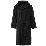 1 x RAW Customer Returns CelinaTex Borkum Bathrobe Hooded Uni Long Patch Pockets Chest Pocket Men 100 Cotton L black - RRP €40.47