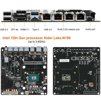 1 x RAW Customer Returns N100 NAS Motherboard, NAS Mainboard, Mini ITX Mainboard with Intl N100, 4 Intel i226 2.5G LAN 6 SATA3.0 1 DDR5 2 M.2 NVMe 3.0x1, Mini ITX Board for NAS Server DIY with Fan - RRP €169.4