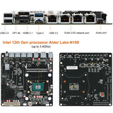 1 x RAW Customer Returns N100 NAS motherboard, NAS motherboard CPU combo, Mini ITX motherboard with Intl N100, 4 i226 2.5G LAN 6 SATA3.0 1 DDR5 2 M.2 NVMe 3.0x1, 17x17CM Mini ITX board - RRP €190.58