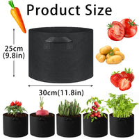 1 x RAW Customer Returns NMM Potato Planting Bag, 6 Pack 5 Gallon 18.9 L Nonwoven Fabric Tomato Planting Bags With 2 Sturdy Handles For Potatoes, Tomatoes, Flowers, Plants, Vegetables, Fruits Black  - RRP €20.99