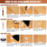 1 x RAW Customer Returns NYBQ Laminate Repair Kit, 41 Pieces Wood Parquet Repair Kit for Laminate Flooring, Wood Putty, Furniture Repair Kit-Restores Any Wood Surface, Scratches, for Wooden Doors, Tables, Cabinets - RRP €24.98