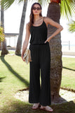 1 x RAW Customer Returns OUGES Women s Summer Sleeveless Jumpsuit Overall Long Pants Suit Casual Playsuit Romper with Pockets Black, XXL  - RRP €38.99