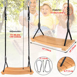 1 x RAW Customer Returns Wooden swing for children and adults, board swing, garden swing with adjustable rope, children s swing, waterproof wooden swing seat, outdoor swing for garden, yard, indoor and outdoor use 56 x 25 cm  - RRP €75.62