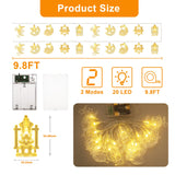 1 x Brand New Ramadan Eid LED battery fairy lights, 3M Ramadan Eid fairy lights decoration, bright Ramadan moon castle decoration, suitable for indoor and outdoor garden decoration, warm white - RRP €20.4