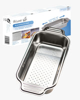 1 x RAW Customer Returns Stainless steel strainer for the sink, extendable variable kitchen organizer pasta strainer for draining sieve basket for washing vegetables and fruit camping dishes - RRP €25.2