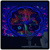 6 x Brand New Roninkier Tapestry Tree Blacklight Fluorescence Psychedelic Wall Hangings - Forest Tapestry Aesthetic Starry Sky Nature Wall Hanging for Bedroom Home Decoration 150x100cm 59x39inch  - RRP €137.94