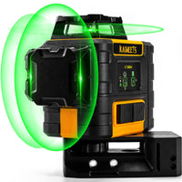 1 x RAW Customer Returns KAIWEETS KT360A 3D Green Laser Level, 3X360 Self-Leveling Laser Level, 30m Laser Level, Up to 60m in Pulsed Mode, 20-Hour Rechargeable Battery, IP54, Magnetic Base, Briefcase - RRP €192.29