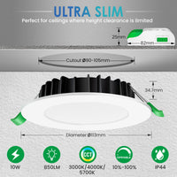 1 x RAW Customer Returns ALUSSO LED recessed spotlights 230V ultra flat LED spots dimmable 10W IP44 bathroom recessed lights ceiling spots, warm white 3000K neutral white 4000K cold white 5700K recessed spots for bathroom kitchen, set of 6 - RRP €68.54