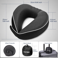 1 x RAW Customer Returns HOMIEE Airplane Travel Pillow, 360 Pillow Memory Foam Neck Support Desk Sleeping Pillow with Bag for Train, Plane, Office Rest Home - RRP €25.89