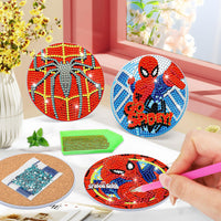 1 x Brand New Lxmsja Diamond Painting Coasters, 6PCS Diamond Painting Spiderman, Child Adult Craft Activity, Diamond Art Coasters with Holder, Diamond Painting Kits - RRP €19.2