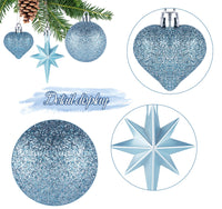 1 x RAW Customer Returns ilauke Christmas Bauble Set, 70 Pieces Shatterproof Christmas Baubles Christmas Tree Ornaments Hanging Christmas Decorations for Christmas Tree Wedding Party Blue and Silver - RRP €25.64