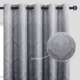 1 x RAW Customer Returns DWCN Ombre Blackout Curtains for Bedroom - Damask Patterned Energy Saving Eyelet Curtains for Living Room, 2 Pieces Gradient Curtains, 183 x 167 cm HxW , Gray - RRP €45.37