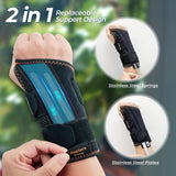 1 x RAW Customer Returns CURECARE Wrist Support with 2 Interchangeable Splints, Wrist Brace for Pain Relief, Adjustable Carpal Tunnel Syndrome Splint, Wrist Bandages for Tendinitis, Arthritis S M, Left  - RRP €15.99