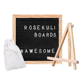 1 x RAW Customer Returns Rose Kuli Felt Letter Board, Felt Wooden Back with 352 Letters and Numbers, Equipped with Scissors, Linen Bag, Wooden Support Frame, Unique Expression 25x25 cm - RRP €28.99