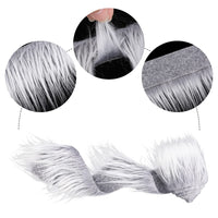 1 x RAW Customer Returns Faux Leather Plush Fur Fabric Pre-Cut Strips 2 x 60 Inch Gray Fur Fabric Fluffy Plush Craft Fur for Gnome Beard Christmas Hair Dwarf Cosplay Costume DIY Christmas Decoration - RRP €8.99