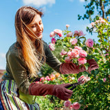 1 x RAW Customer Returns SLARMOR Leather Gardening Gloves for Men and Women - Thorn-proof for Pruning Roses, with Forearm Protection, Long Cowhide Work Gloves for Gardening and Household Tasks - RRP €19.15