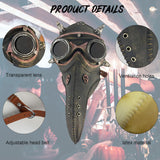 1 x RAW Customer Returns Plague Doctor Mask - Plague Doctor Bird Mask - Long Nose Bird Beak Steampunk Halloween Carnival Costume Props Mask Festival Party Dress Up Cosplay - RRP €13.87