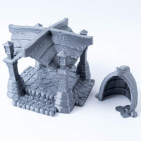 2 x Brand New 3D Vikings Fishing Village - Pavilion and unique vertical boathouse, scale 28 32mm, Perfect for creating a fishing village in tabletop RPGs, wargames and board games - RRP €47.98