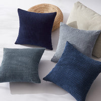 1 x RAW Customer Returns Topfinel cushion cover 40x40 blue set of 4 corduroy grainy gradient cushion covers cushion cover decorative cushion cover sofa cushion couch cushion for sofa bedroom living room balcony children fluffy - RRP €22.32