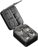 1 x RAW Customer Returns ROTHWELL Travel Case for 5 Watches, Storage Organizer Zippered Protection, Fits All Watches up to 50mm Black Gray  - RRP €58.14