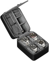 1 x RAW Customer Returns ROTHWELL Travel Case for 5 Watches Storage Organizer Zippered protection to fit all watches up to 50mm Black Grey  - RRP €59.95