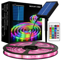 1 x RAW Customer Returns MIWATT Solar LED Strip Lights Outdoor, 5M Solar Powered RGB LED Strip SMD 5050 LED Lights, IP67 Waterproof Rope Lights 1  - RRP €25.99