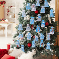 1 x Brand New Advent calendar to fill large 12 x 21.5 cm , 24 fabric bag chains to craft and hang, Christmas calendar 2022, filled blue fabric bag for children and teenagers - RRP €11.09