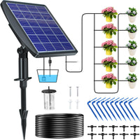 1 x RAW Customer Returns Biling Solar Irrigation System Automatic Drip Irrigation System, with Anti-Siphon Solar Gardena Irrigation System for 10-15 Pots Tomato House Balcony Greenhouse Raised Bed Irrigation - RRP €39.06