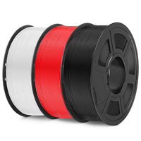 1 x RAW Customer Returns SUNLU PETG 3D printer filament, neatly wound, 1.75mm PETG 3D filament, good impact resistance, PETG 3D printer filament, dimensional accuracy - 0.02mm, 1kg per spool, pack of 3, black red white - RRP €43.27