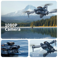 1 x RAW Customer Returns Drone with 2 Camera 1080P Drone with 360 Intelligent Obstacle Avoidance Function, Foldable WiFi FPV RC Quadcopter for Beginners and Adults, Gravity Control Altitude Hold, 2 Batteries - RRP €59.99