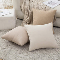 1 x RAW Customer Returns MIULEE Set of 2 cushion covers, linen look cushion cover, decorative cushion, decorative soft sofa cushion, couch cushion for sofa, bedroom with hidden zip, 40 x 40 cm, cream white - RRP €11.09