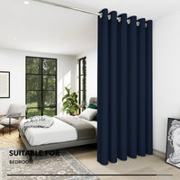 1 x RAW Customer Returns Deconovo Modern Living Room Curtains, Solid Color Opaque Thermal Insulated Curtains, with Eyelets, Divider Curtain, 200x290 cm W x H , Navy Blue, 1 Piece - RRP €36.38