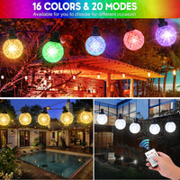 1 x RAW Customer Returns Elitlife outdoor fairy lights, 12m 50 LED fairy lights with Bluetooth 20 modes 16 colors fairy lights outdoor power IP65 waterproof fairy lights bulbs outside for garden, balcony, terrace and indoor room - RRP €26.81