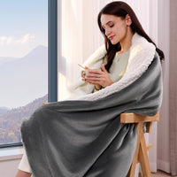 1 x RAW Customer Returns KANKAEU Blanket 130x160cm, Thick Warm Sherpa Blanket 550GSM, Soft and Fluffy Wool Blanket, Sofa Blanket, Sleeping Blanket, Office Blanket - RRP €18.7