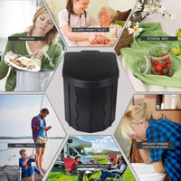 1 x RAW Customer Returns KINSPORY Portable Toilet, Outdoor Toilet, Portable Toilet for Camping Black with Lid  - RRP €35.86