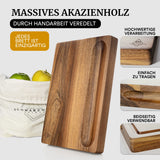 1 x Brand New Schwarzwald Spirit Cutting Board Wood Large - Solid Wooden Board for Kitchen - Extra Thick Cutting Board, Kitchen Board, Cheese Board, Bread Cutting Board, Chopping Board 35x25cm  - RRP €35.28