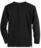 1 x Brand New SwissWell Men s Shirt Long Sleeve Henley Shirts Casual Henley Long Sleeve Henley Shirt Waffle Knit Black XL - RRP €36.29