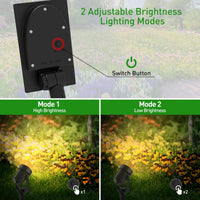 1 x RAW Customer Returns T-SUNUS Solar Spotlights for Outdoors, 2 in 1 Solar Garden Lights Colored 6 Color Changing IP65 Waterproof Solar Lamps for Outdoor Garden RGB for Tree Spotlights Path Yard Garage - RRP €25.56