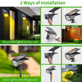 1 x RAW Customer Returns Biling Solar Spotlights Outdoor, 28 LED Solar Garden Lights Outdoor Adjustable 2-in-1 IP67 Waterproof, Solar Powered Wall Lights Landscape Spots Outdoor for Walkway Patio Warm White Pack of 4 - RRP €50.4