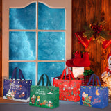 2 x RAW Customer Returns 12 Pieces Christmas Gift Bags Large Reusable Gift Bags Christmas Bags with Non-Woven Present Bags Blue Green Red Printed Shopping Party Bags for Christmas Parties - RRP €21.6