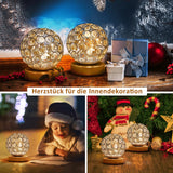 5 x Brand New CTSC Christmas decoration inside, LED glass ball light, fairy lights warm white and USB operated, LED ball light with timer, Christmas decoration gold decoration window sill - RRP €108.1